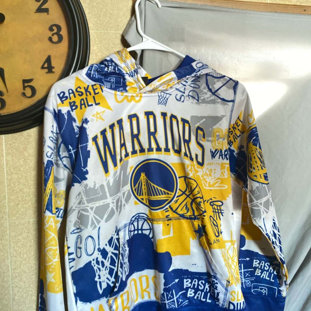 Golden State Warriors Youth Wild Style Spray Ball Sublimated Pullover Hoodie